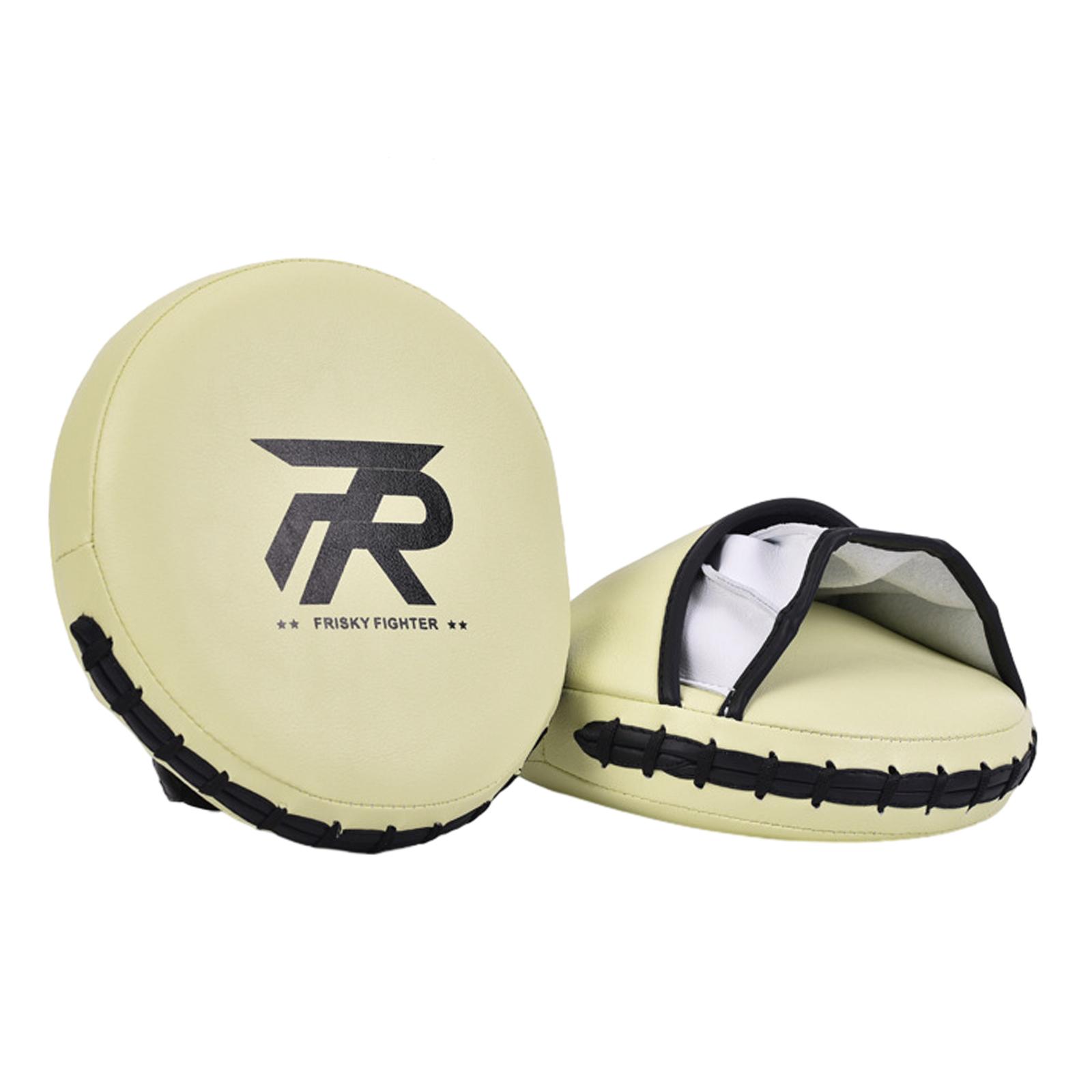 Ioensy - Manoplas De Boxeo Curvadas Para Entrenamiento, Almohadilla De Mano Para Taekwondo Muay Thai Karate, Color Amarillo Claro