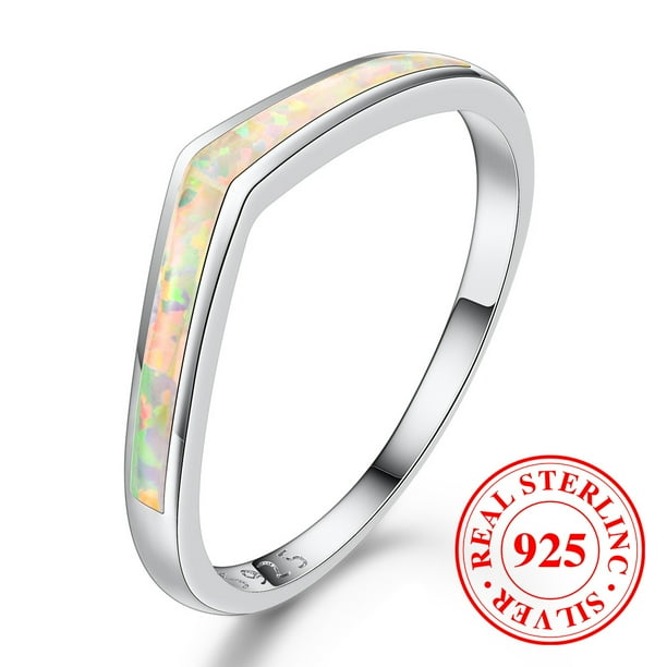 Elegant Sterling Silver 925 White Opal Ring for Women - Perfect for Brides, Weddings, and Engagements