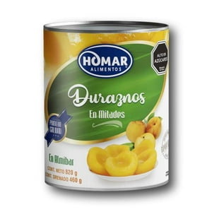 Duraznos En Mitades 820 G Pack 10 Unidades Don Homar