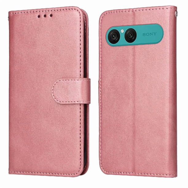 Funda Billetera para Sony Xperia 10 VII con Porta Tarjetas y Soporte Ajustable Rosa