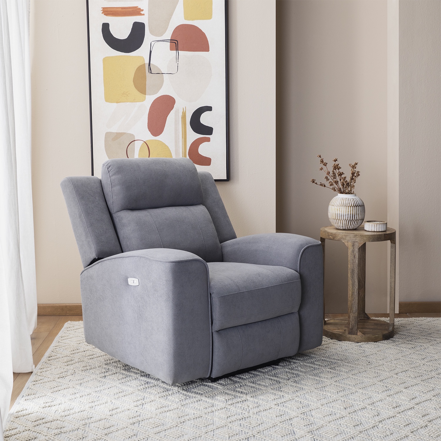 Daniels - Berger Reclinable Eléctrico Moderno Gris Montana Km807Cpwgr