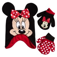 Disney - Set De Gorro Y 2 Pares De Manoplas De Minnie Mouse Para Niñas Pequeñas