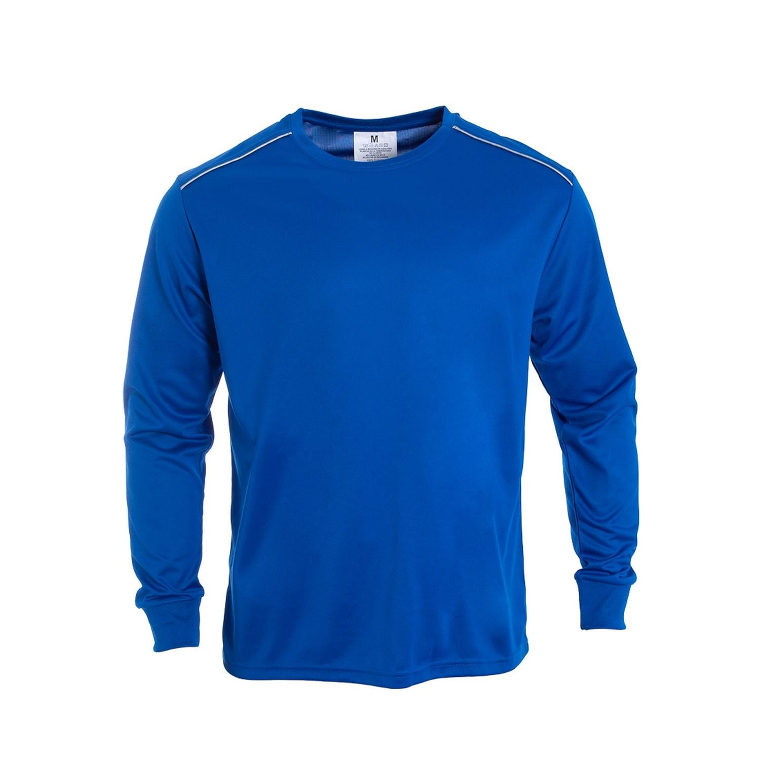 Jayson - Polera Dry Fit C/antibacterial Ml Cuello Polo Y Reflectante Azul S