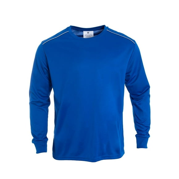 Polera Dry Fit C/Antibacterial Ml Cuello Polo Y Reflectante azul 2XL