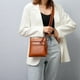 thumbnail image 5 of Bolsos cruzados para mujer, pequeños bolsos cruzados de piel auténtica para mujer, bolsos de hombro cruzados con múltiples bolsillos con cremallera, 5 of 6