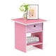 thumbnail image 1 of Mesa lateral Furinno Dario con cajón de tela rosa/rosa claro, 1 of 6