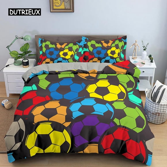 x1953 Bed SheetsToy Print Bedding Set Dot Building Blocks Comforter Cover Kids Boy Bed Cover Colorful Bricks Game Bedlinen Duvet Cover Set 3-Piece Bedding Set (1 Duvet Cover + 2 Pillow Shams) nj1953