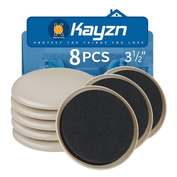 Deslizadores para muebles Kayzn, 8 piezas, resistentes, reutilizables, redondos de 9 cm