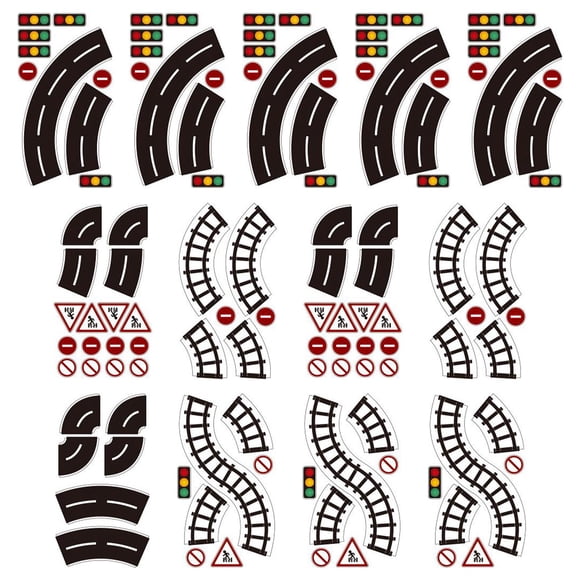 16x City Traffic Road Black Road Tape DIY Señal De Tráfico Para Educación Temprana