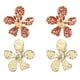 thumbnail image 3 of 2 pares de pendientes colgantes de metal con forma de flor de aleación de diamantes, joyería creativa, accesorios para mujer, 3 of 11