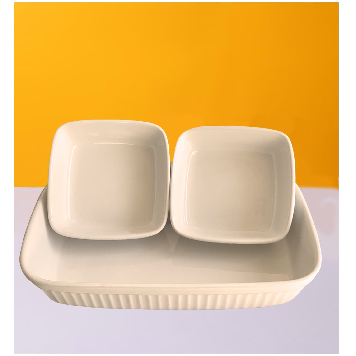 Genérico - Set 3 Fuentes De Cerámica Tipo Gres Atk-022