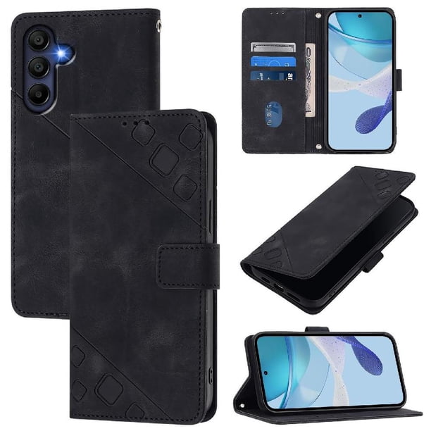 Funda Cartera para Samsung Galaxy A16 4G/5G con Soporte y Ranuras, Resistente a Golpes y Rayones Negro