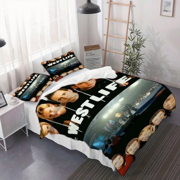 3pcs Westlife Collage Duvet Cover Set - a Bedding Ensemble Suitable for All Seasons (Duvet Cover + Pillowcases)