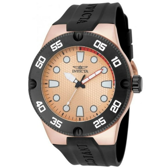 Reloj Invicta Pro Diver de Poliuretano Negro con Esfera Rosa 18025