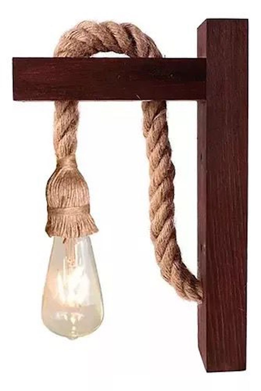 Oem - Lámpara Colgante Madera Vintage Lampara De Pared Rustica 2