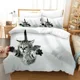 thumbnail image 2 of Anime Cute Artistic Cat Bedding Set Duvet Cover Bed Set Quilt Cover Pillowcase Comforter king Queen Size Boys Adult Bedding Set, 2 of 5