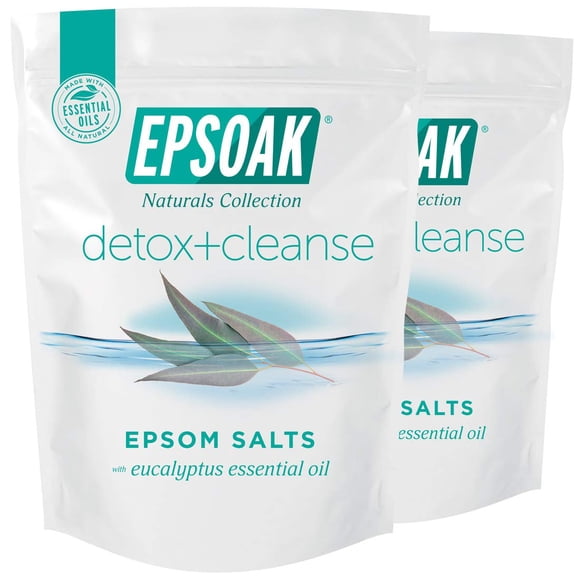 Sales de baño Epsoak Epsom Salt Detox + Cleanse, 2 kg (2 x 1 kg)