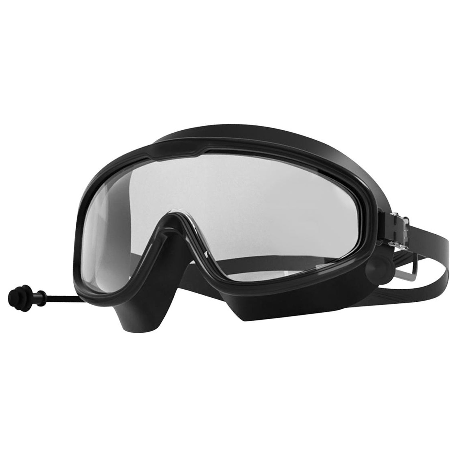 Magideal - Gafas De Natación, Gafas De Natación Con Tapones Para Los Oídos, Impermeables Para Adultos, Cómodas Gafas De Visión Clara, Gafas Profesionales Antivah Negro Claro En Caja