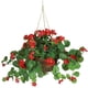 thumbnail image 1 of Cesta colgante de geranio artificial casi natural, 60 cm, color rojo, 1 of 2