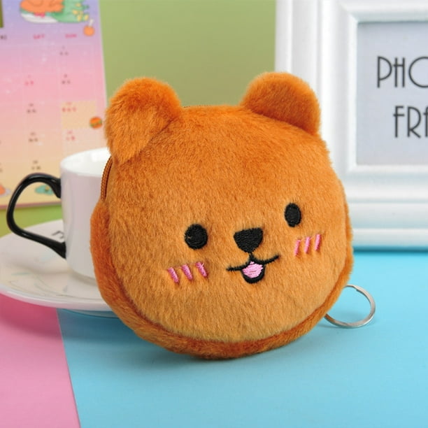 Cute Plush Animal Coin Purse Mini Wallet for Girls - Perfect for On-the-Go Accessibility and Style