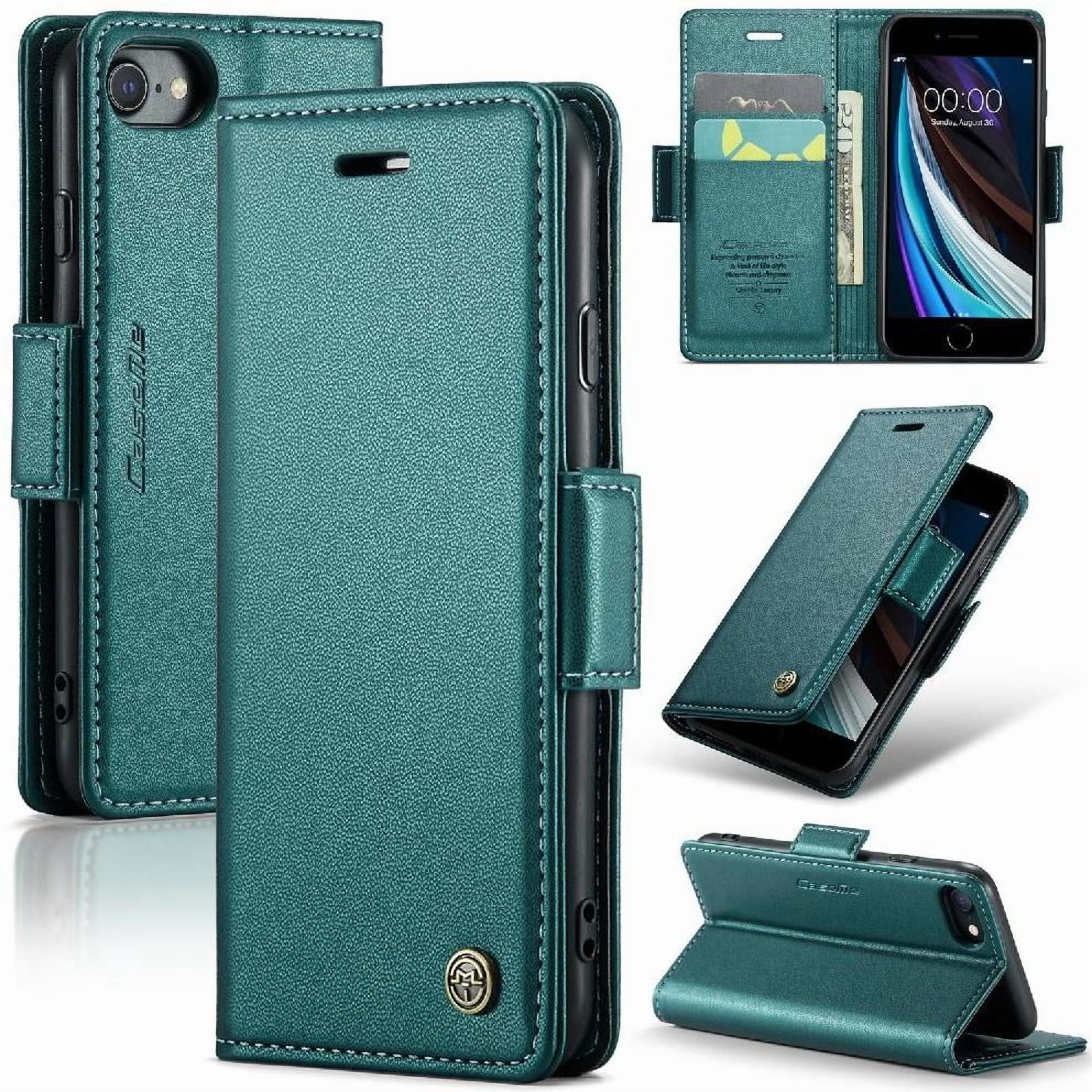 Caseme Tipo Cartera Iphone Se 2020/2022 Con Cierre Magnético, Rfid, Tarjetero, Soporte, Carga Inalámbrica