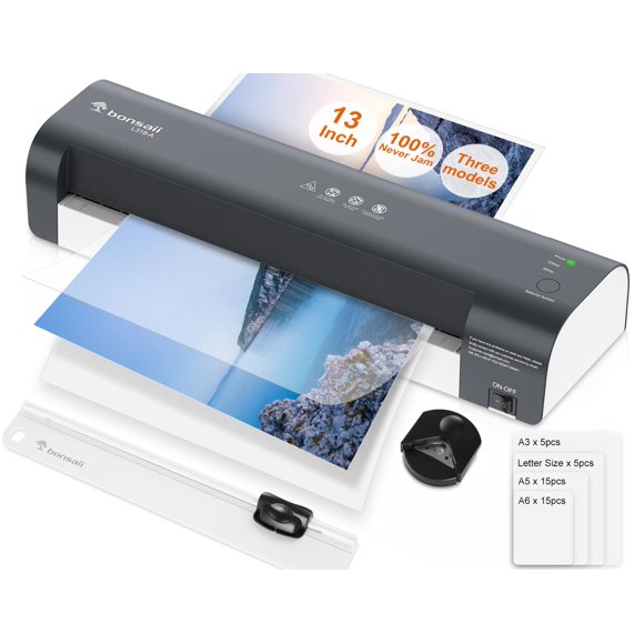 Laminador térmico Bonsaii 7 en 1 de 33 cm con 40 hojas de laminado