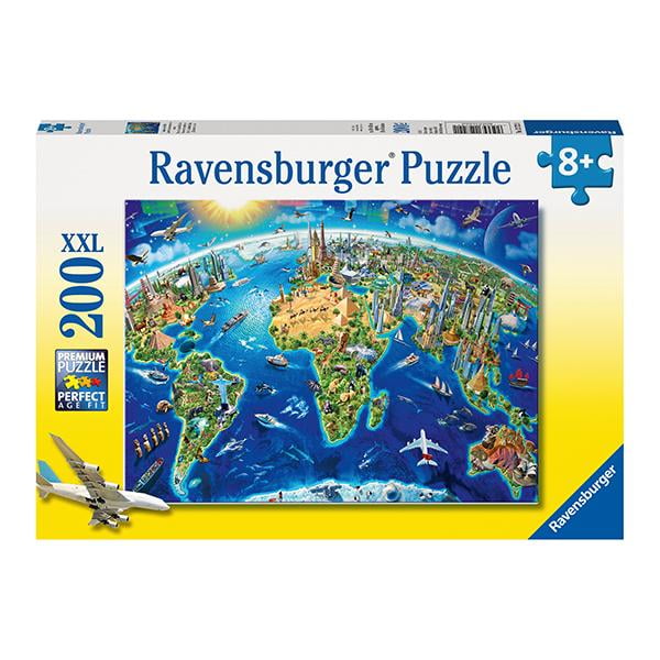 Rompecabezas Ravensburger Con Mapa De Monumentos Del Mundo, 200 Piezas