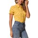 thumbnail image 4 of INSPIRE CHIC Camisa de Mujer con Cuello Peter Pan, Botones, Mangas Abullonadas, Estampada, Amarillo Púrpura Talla L, 4 of 6