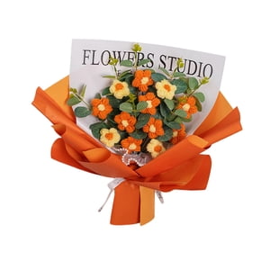 Bothyi - Ramo De Flores De Ganchillo Ramo De Ganchillo Duradero Para Café Aniversario Vacaciones Naranja