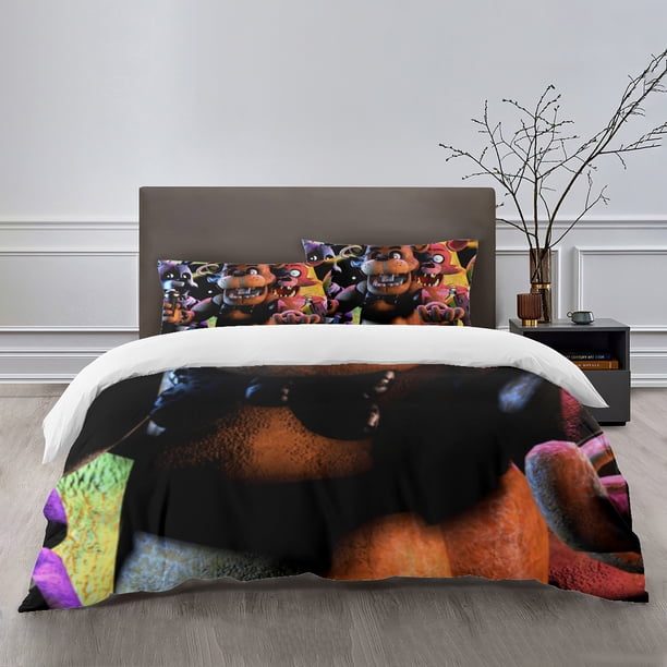 Five Nights at Freddy's Bedding Sets Bed Cartoon Duvet Cover Lightweight 3 Piece Bet Sets for Kids Boys Girls