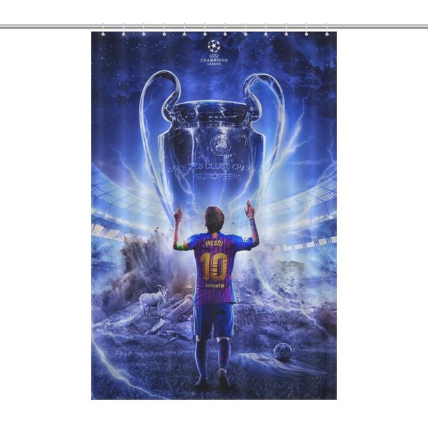 Lionel Messi Cortina de Ducha para Baño Decoración del Hogar, Cortinas de Baño Impermeables Duraderas, Cortina de Baño, Decoración de Baño para Adultos Niñas Niños, Regalos para Casa 119cmX180cm