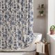 thumbnail image 1 of Cortina de ducha AmazerBath 183 cm azul marino con flores y borlas, 1 of 7