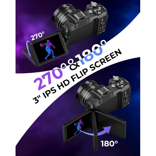 Cámara digital Notoldpine 5K 80MP WiFi UHD 18X Zoom 32GB | Lider
