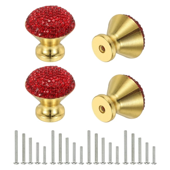 Pomelos de cajón Uxcell, 4 piezas de 1.1 pulgadas (28mm) de diámetro, decoración de diamante brillante