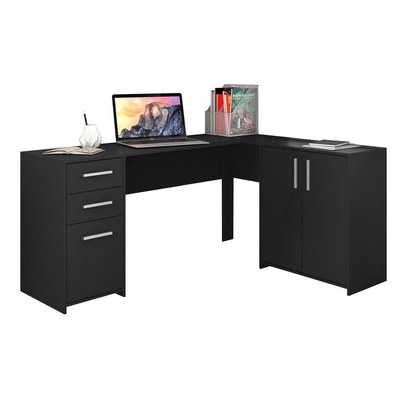 Home Mobili - Escritorio Asunción Negro 3 Puertas / 2 Cajones