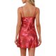 thumbnail image 3 of INSPIRE CHIC Camisón Mini de Satén para Mujer, Camisón Suave con Tirantes Espagueti y Dobladillo Ondulado para Primavera Verano L Plantas Rojas, 3 of 6