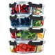thumbnail image 1 of Recipientes de vidrio para preparación de comidas FIT Strong & Healthy, 4 x 800 ml, 1 of 7