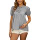 thumbnail image 4 of INSPIRE CHIC Blusa de maternidad a rayas lindas para mujer 100% algodón con lazo de color caramelo y encaje para embarazo 2XL Negro, 4 of 6