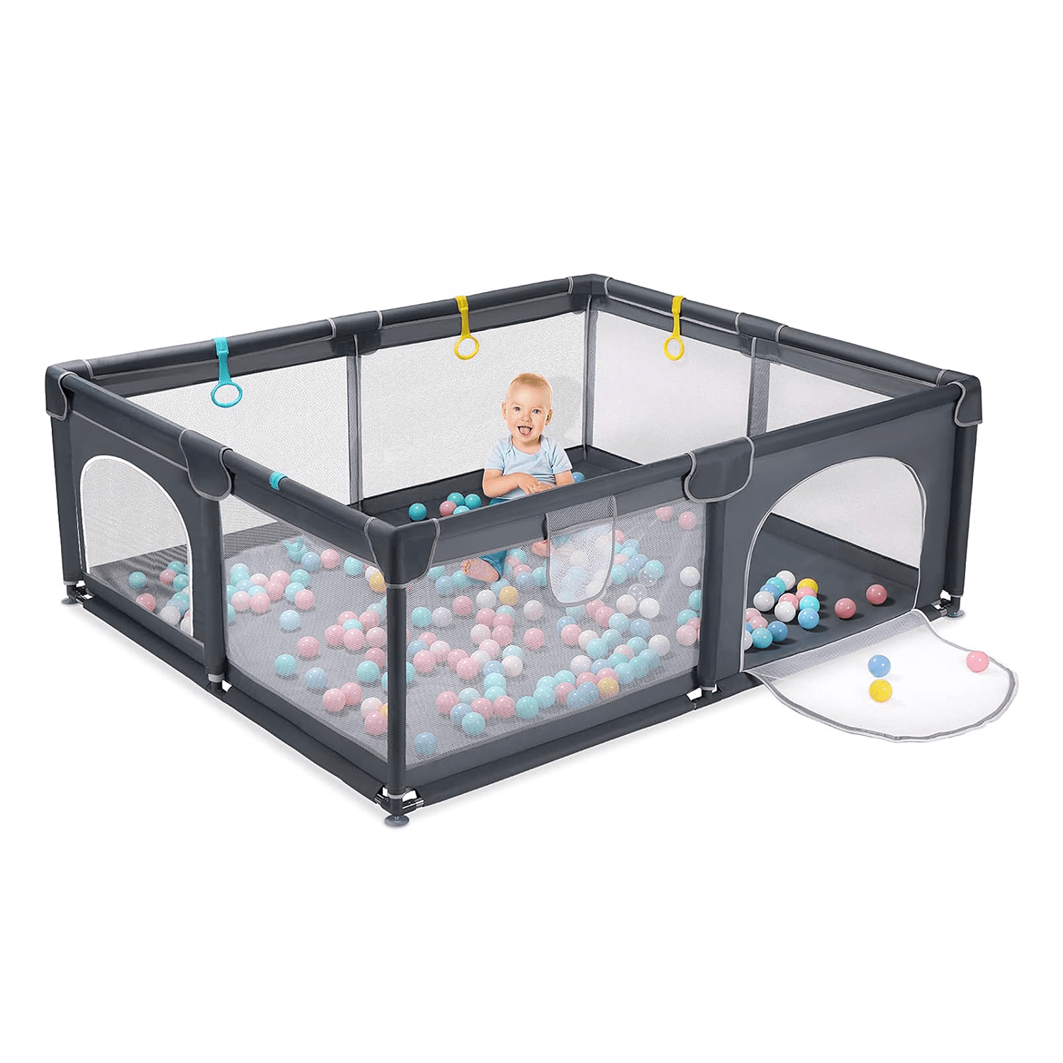 Mundo Online - Corral De Seguridad Bebe 180cm Rectangular Gris
