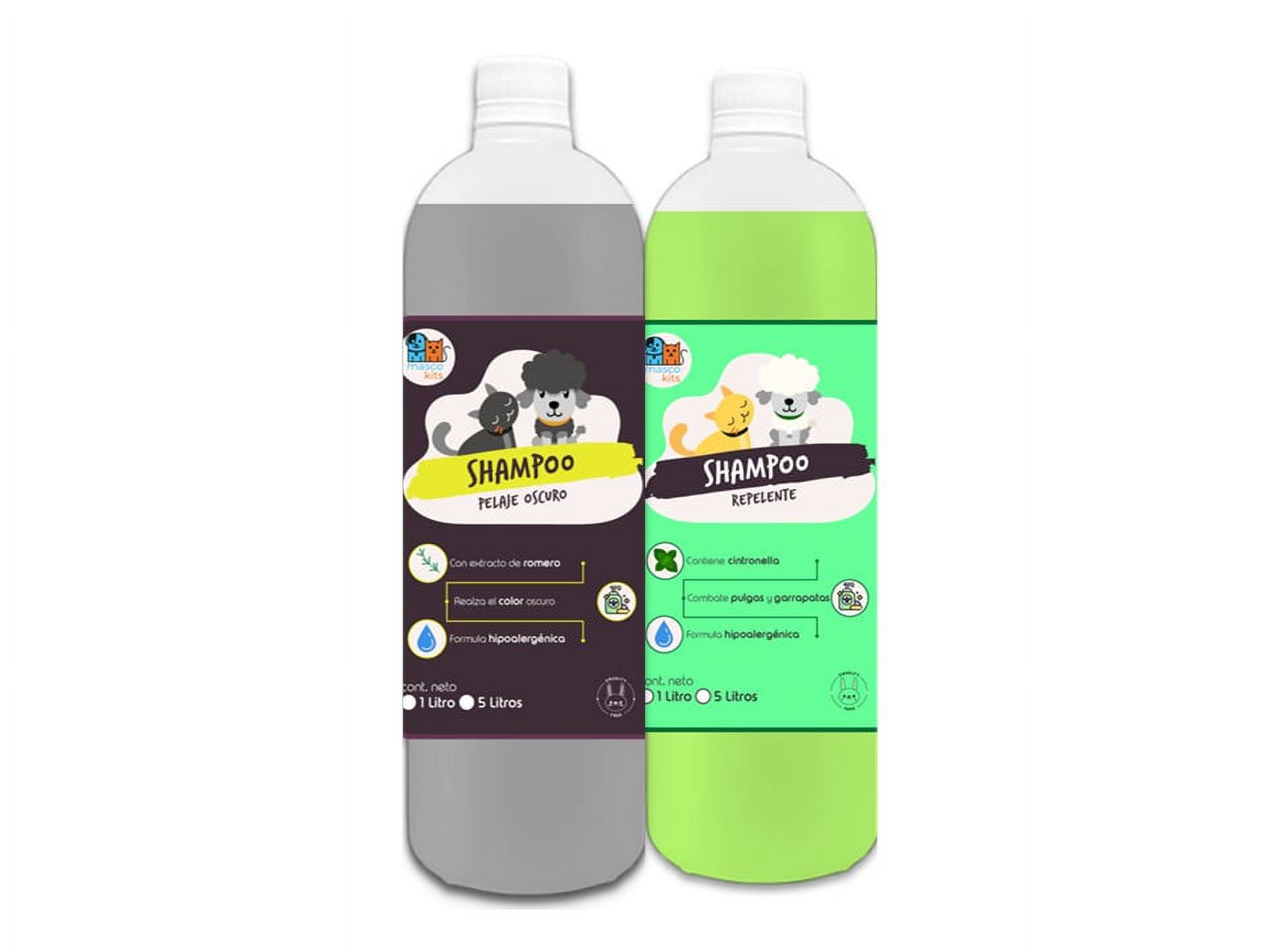 Mascokits - Pack Shampoo P/ Perro Pelaje Negro Orgánico +Anti Pulgas 1Lt