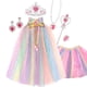 thumbnail image 1 of Capa de princesa para niñas, disfraz de princesa con corona, capa de disfraz de Halloween para niños, capa de princesa para fiesta de cosplay de carnaval, 1 of 5