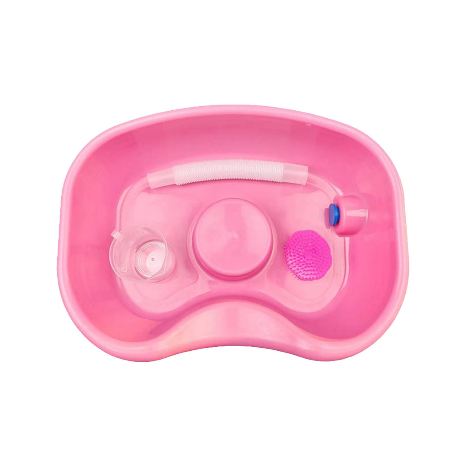 Magideal - Lavabo Para Champú Junto A La Cama Con Manguera Retráctil De 150 Cm, Bandeja Para Lavar El Fregadero, Estación De Lavado De Cabello Para Sala De Estar Rosa