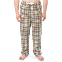 Pantalón De Pijama Izod De Franela Tejida Para Hombre, Color Crudo, A Cuadros, Talla M