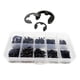 thumbnail image 3 of Juego de 580 anillos de hebilla en forma de E con estuche de almacenamiento, resistentes sujetadores M1.5 M2.5 M3.5 M5 M6 M8 M10, juego de anillos de retención de apertura Negro, 3 of 5