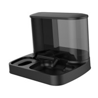 Magideal - Dispensador De Alimentos, Cuenco De Agua, Contenedor De Alimentación, Fácil De Limpiar, Cuencos Prácticos Para Perros, Comedero Automático Para Gatito Negro