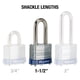 thumbnail image 5 of Padlock Master Lock 3QLF Outdoor con llave, paquete de 4 unidades con llave, con llave, 5 of 7