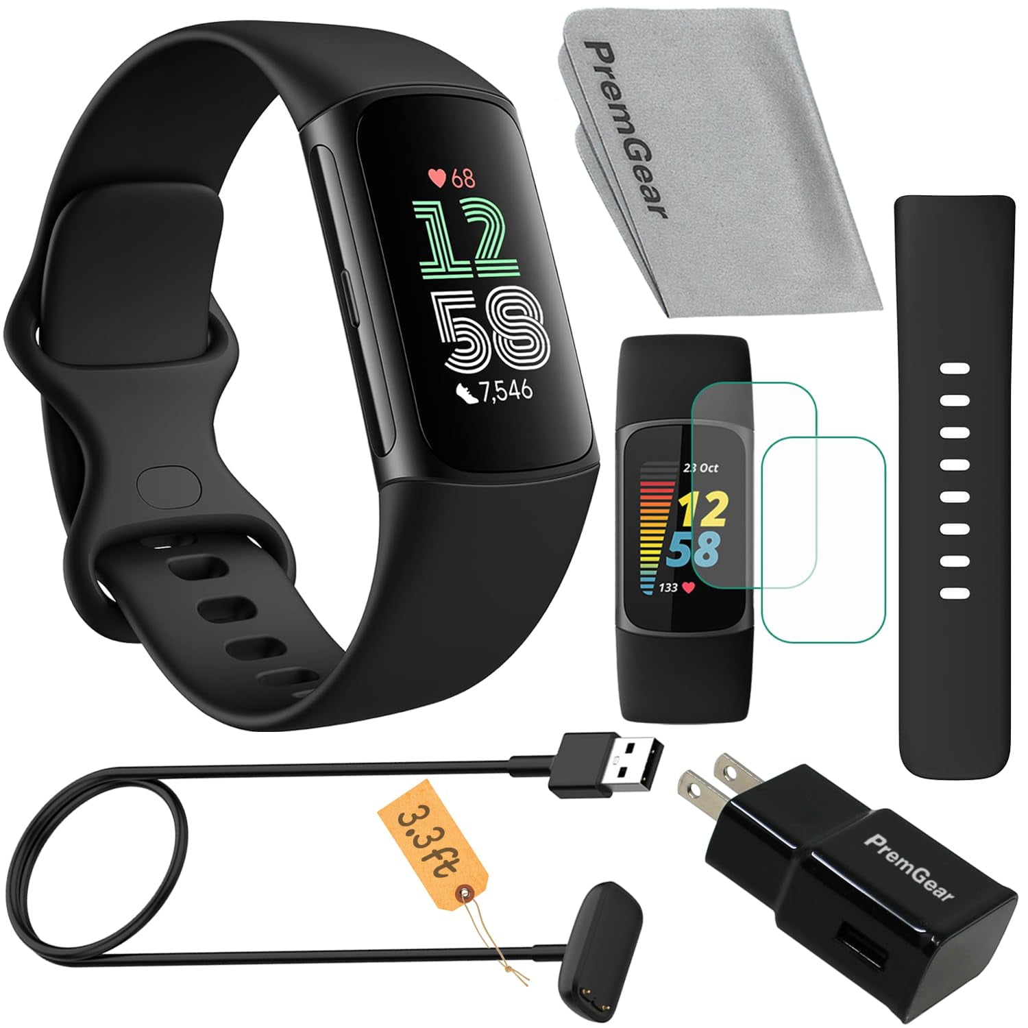 Reloj Rastreador De Actividad Física Fitbit Charge 6 Con 2 Correas, Negro