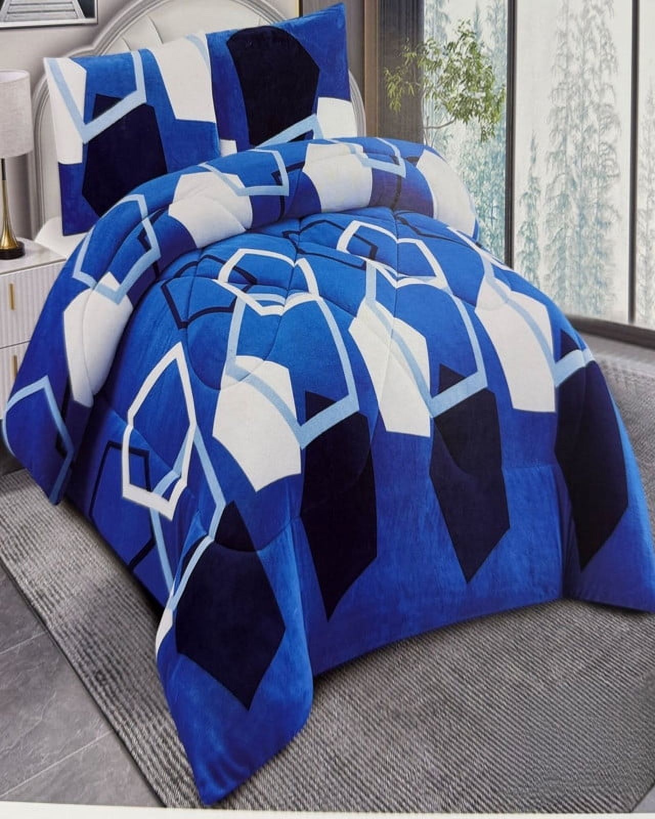 Kang Da - Cubrecama Con Chiporro Invierno 2 Plazas Negro