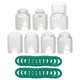 thumbnail image 1 of Kit RIVERWELD de 7 copas de vidrio TIG #4-#12 con anillos O, 1 of 5