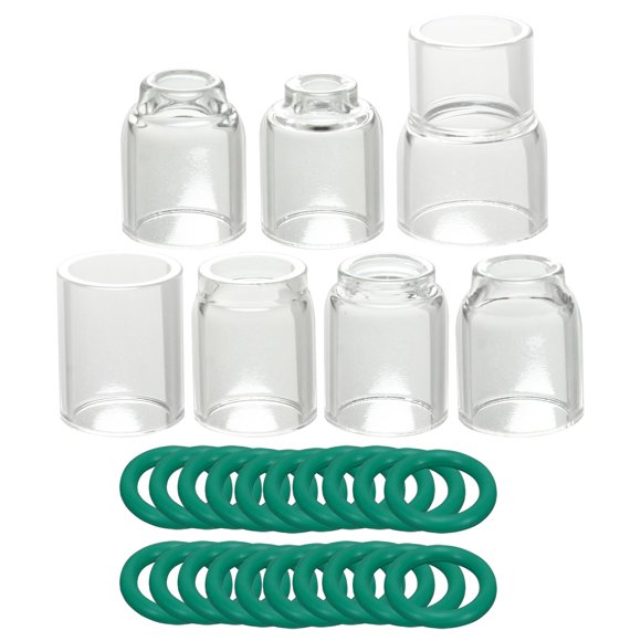 Kit RIVERWELD de 7 copas de vidrio TIG #4-#12 con anillos O